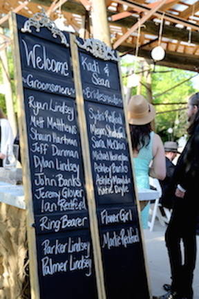 We love this idea: a chalkboard "program," perfect for a teacher's wedding.