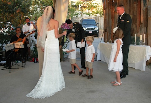 Even the children in attendance loved the Bernice Garden wedding of Amy and Andy Cains. Photo by Kaysi Jacks (with permission)